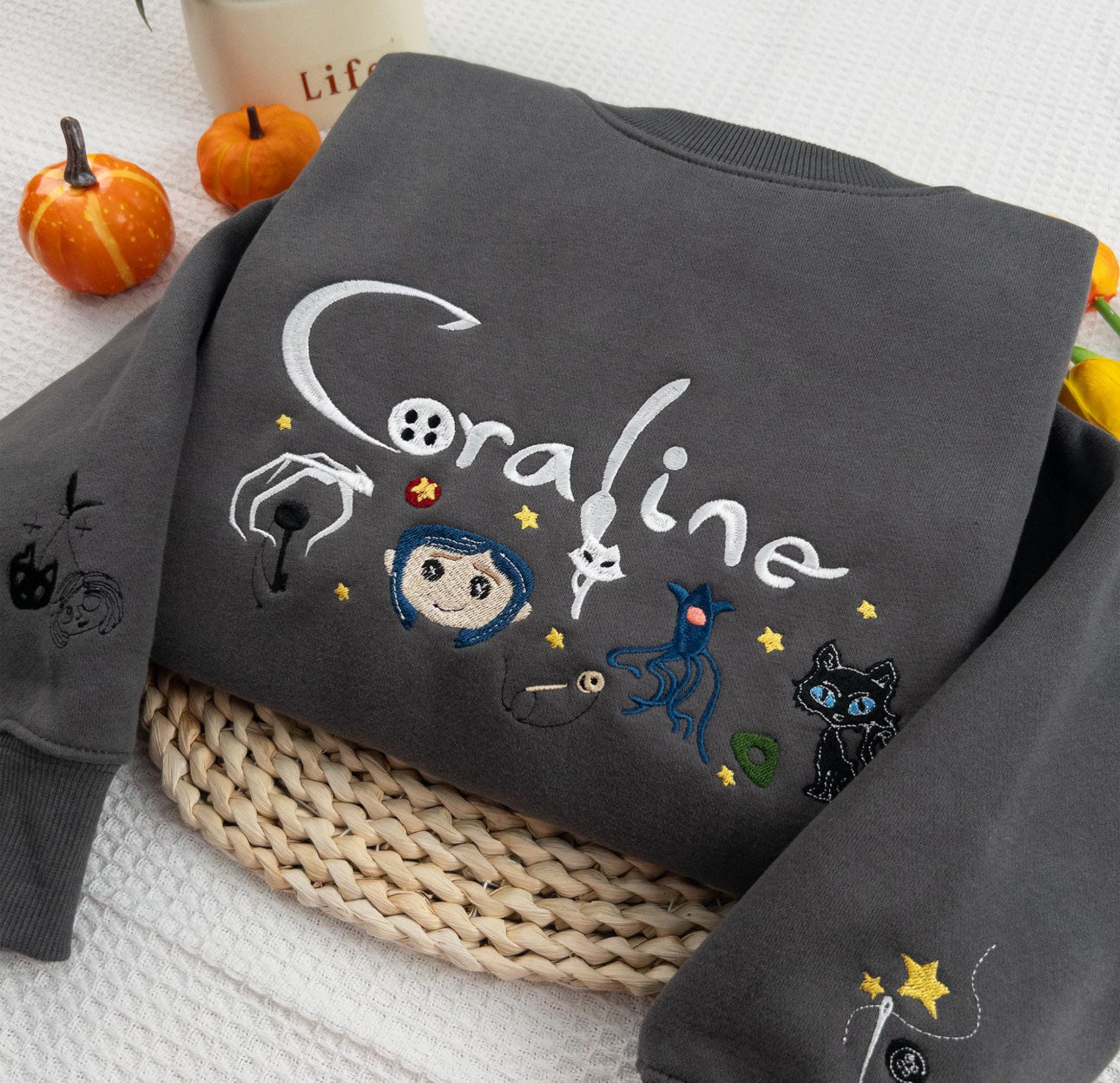 Coraline embroidered crew