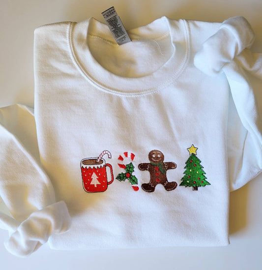 Christmas embroidery sweatshirt