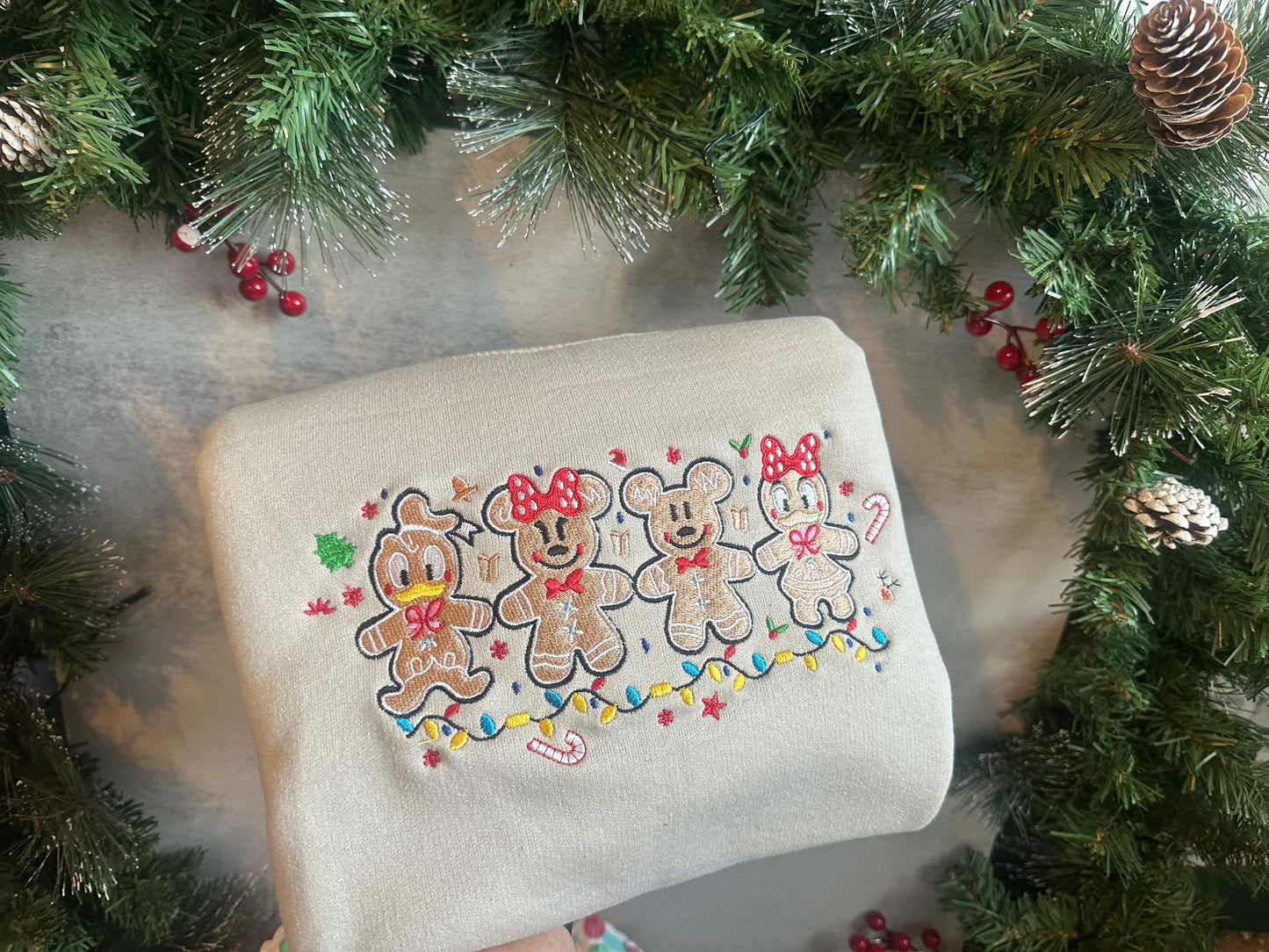 Mickey gingerbread embroidery crew