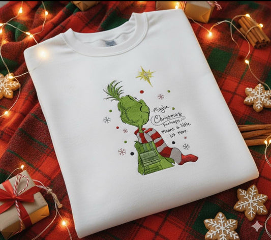 Grinch embroidered crew