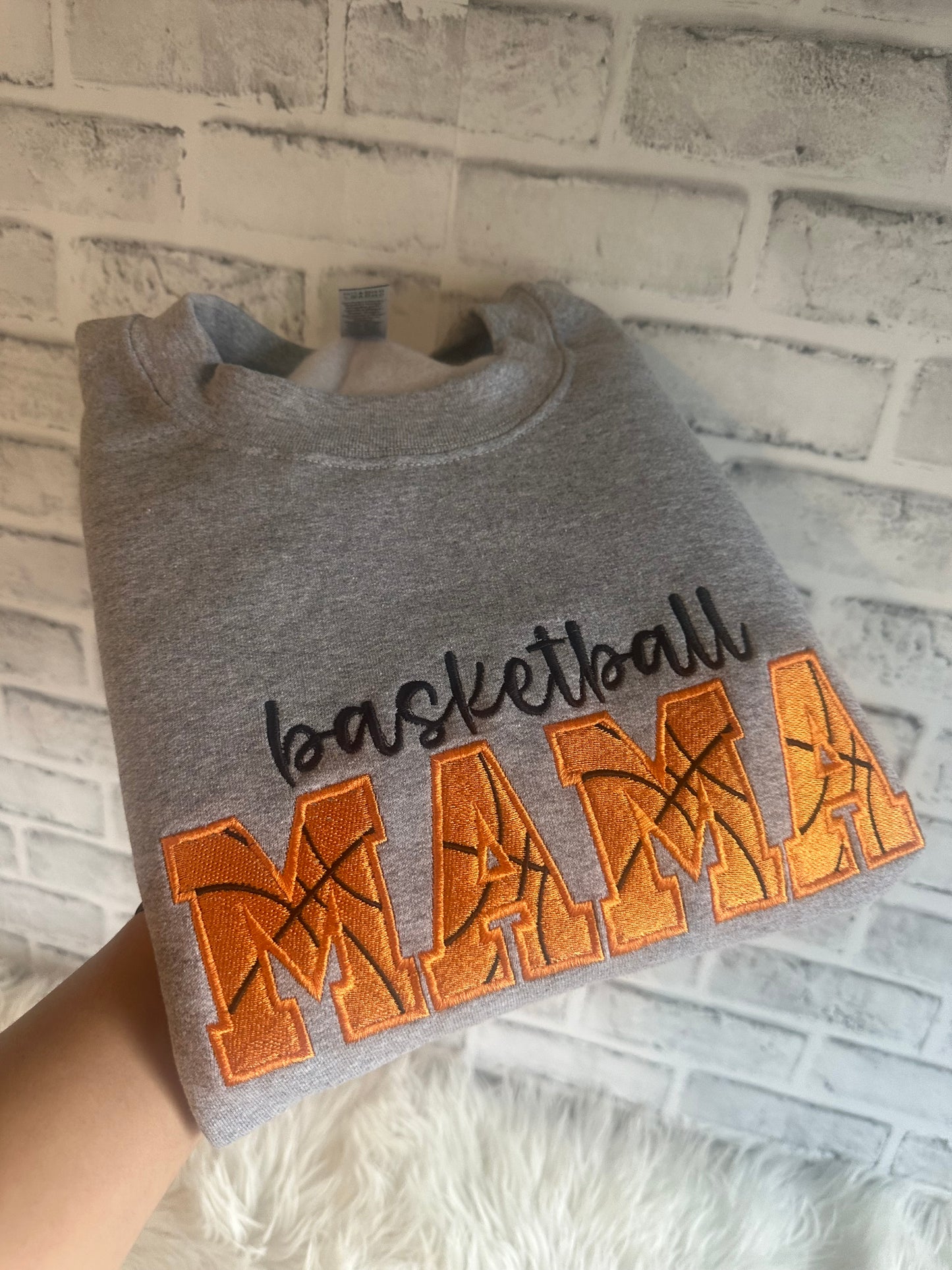 Basketball mama embroidery sweatshirt