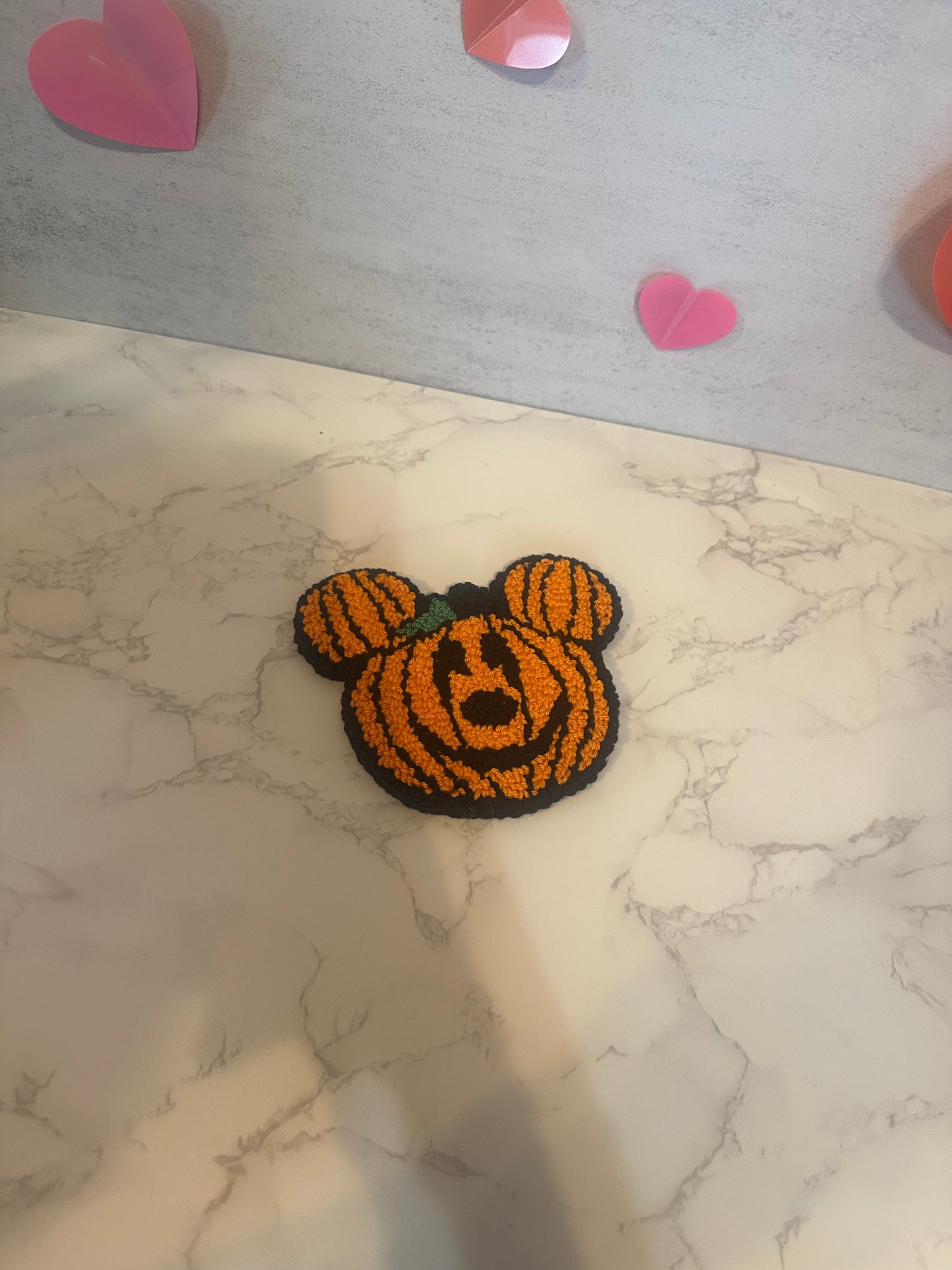 Mickey pumpkin rug coaster