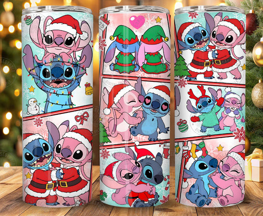 Stitch and angle Christmas tumbler
