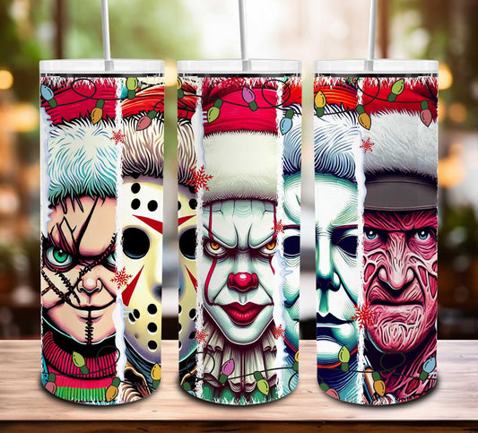Horror Christmas tumbler