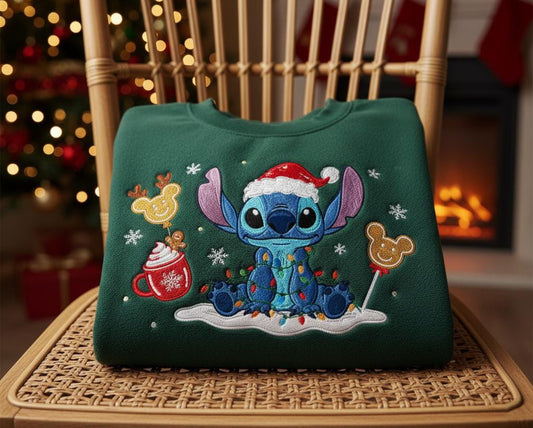 Stitch Christmas embroidered crew