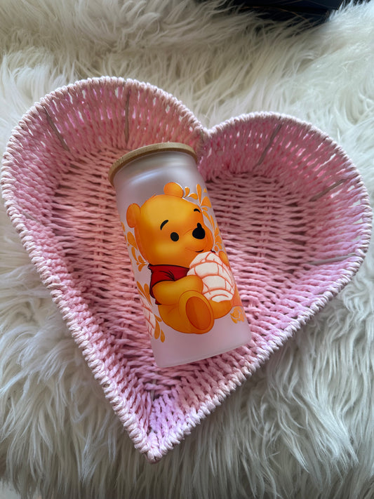 Pooh glass cup