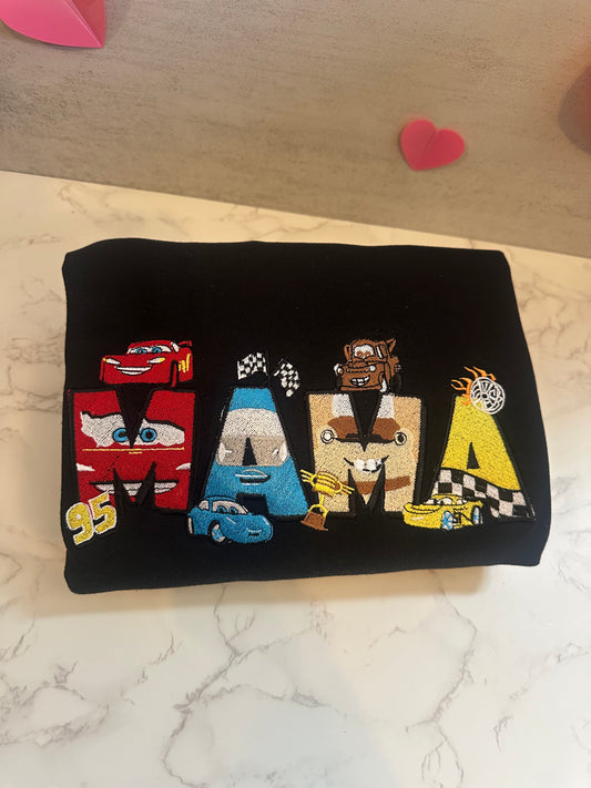 Mama cars embroidery crew
