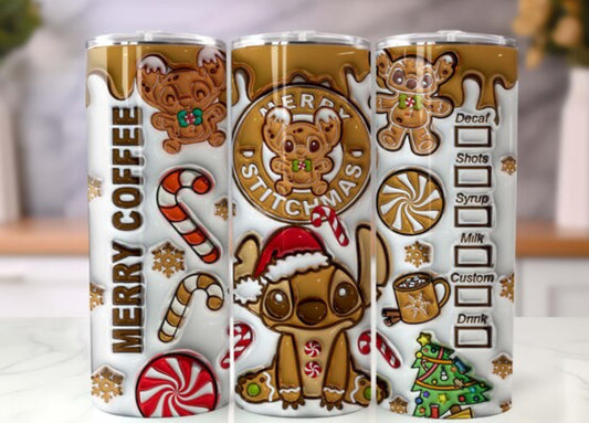 Stitch gingerbread Christmas tumbler