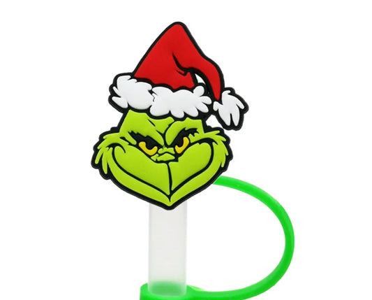 Grinch red hat straw topper