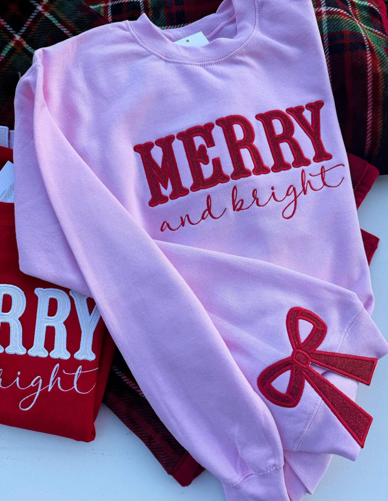 Appliqué glitter merry and bright