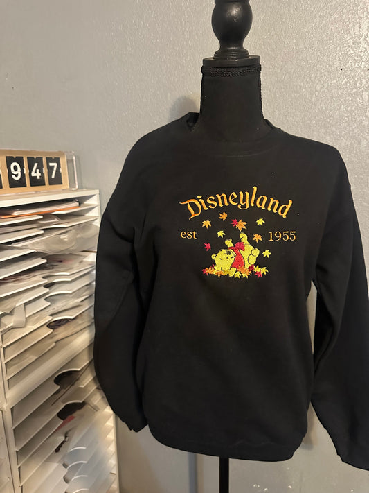 Pooh autumn embroidery crew