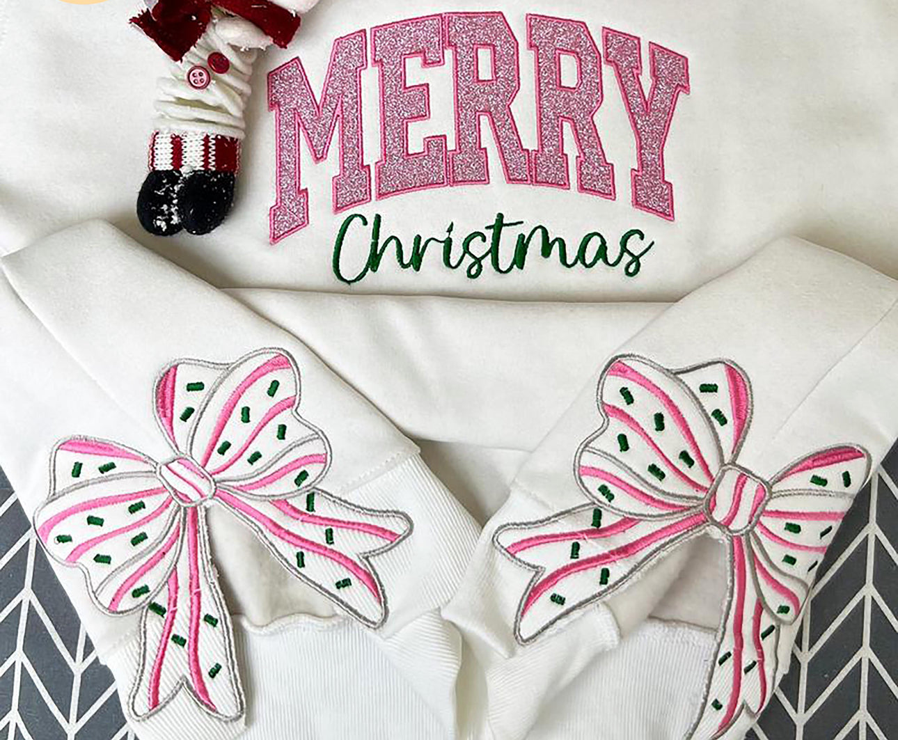 Merry Christmas embroidery crew